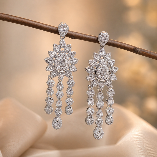 Luxury Crystal Chandelier Drop Earrings