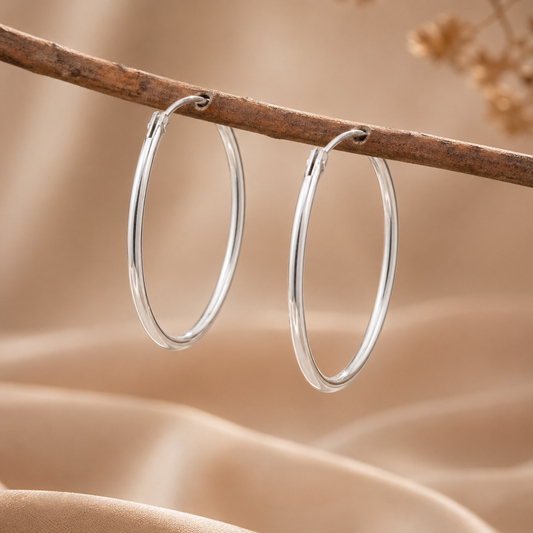 Classic Silver Hoop Earrings for Women