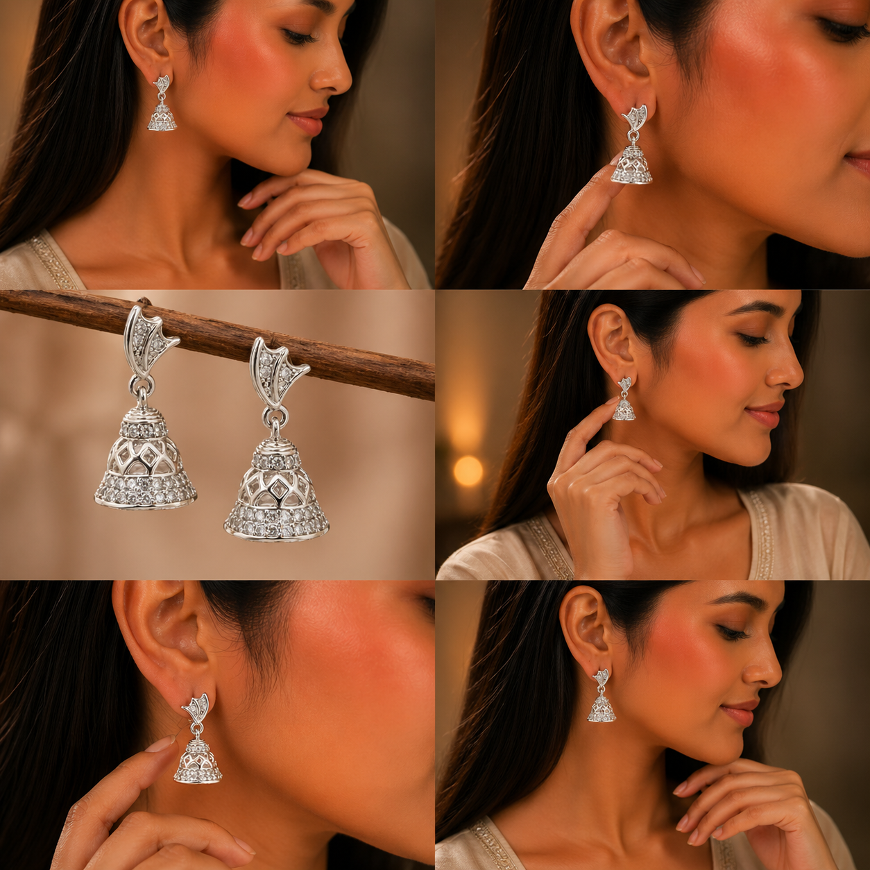 Elegant CZ Jhumka Earrings for Women
