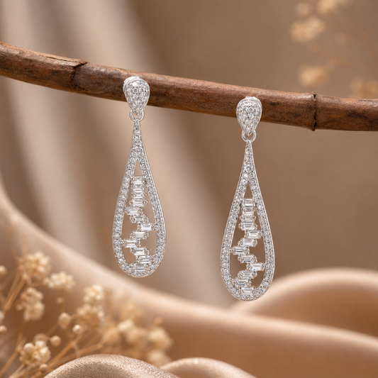 Luxury CZ Teardrop Dangle Earrings for Women