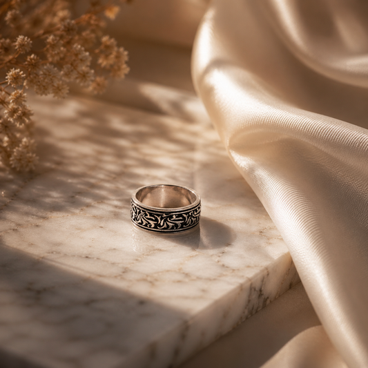 925 Sterling Silver Engraved Band Ring