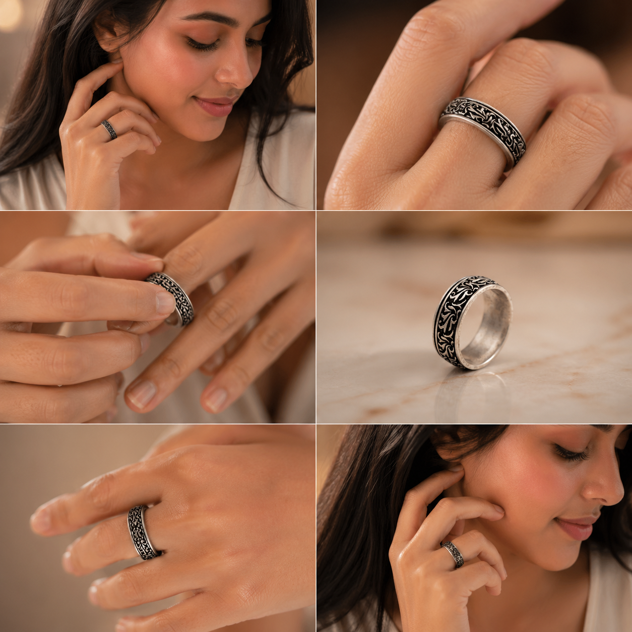 925 Sterling Silver Engraved Band Ring