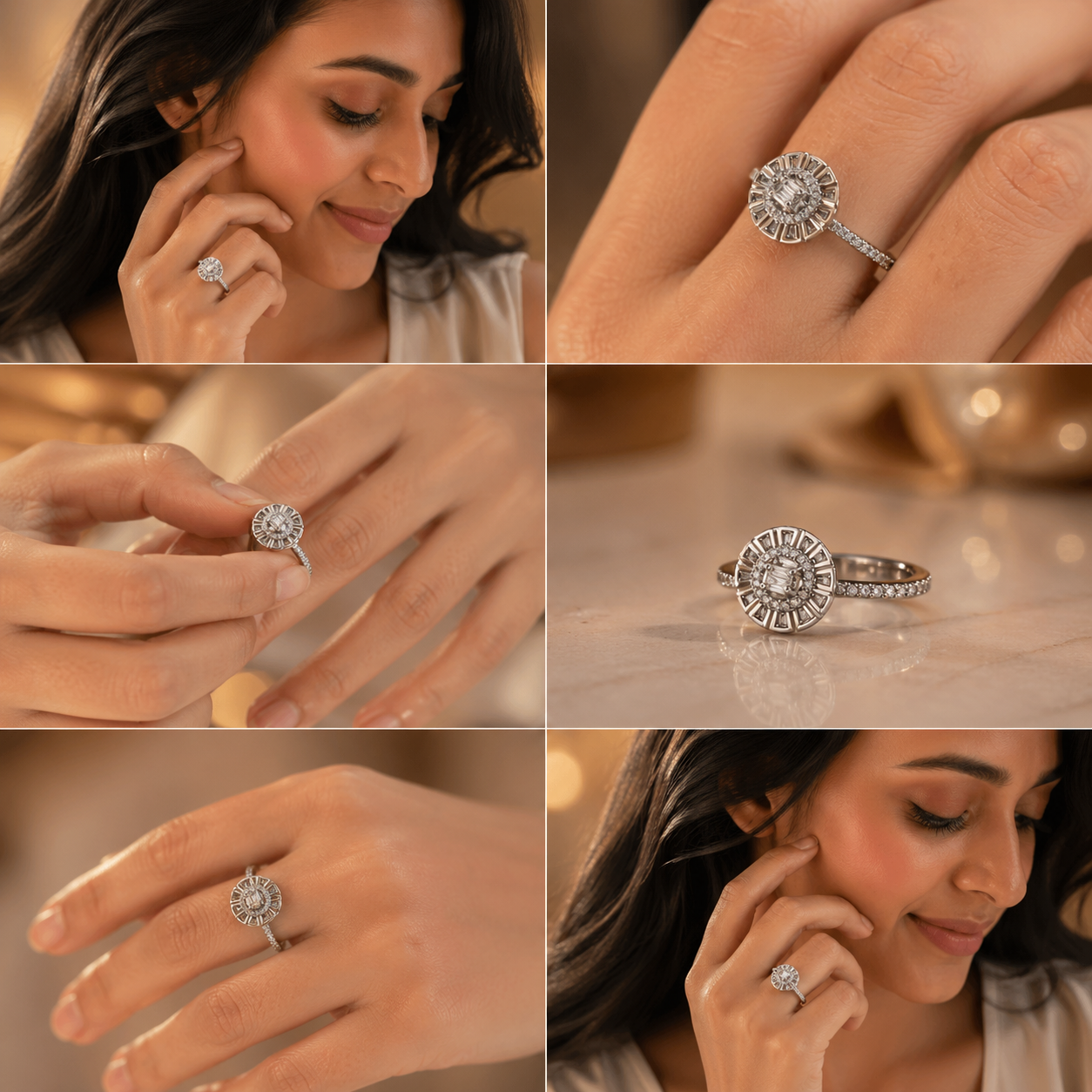 925 Sterling Silver Halo Sparkle Ring