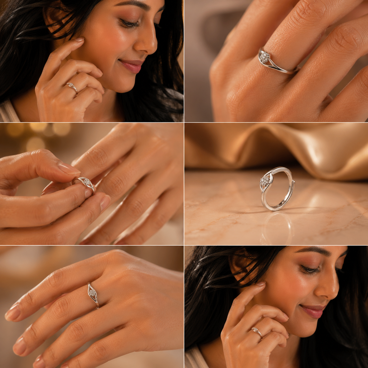925 Sterling Silver Minimal Floral Ring