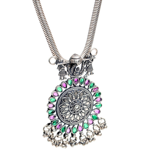 Heritage Kundan Chakra Pendant Necklace