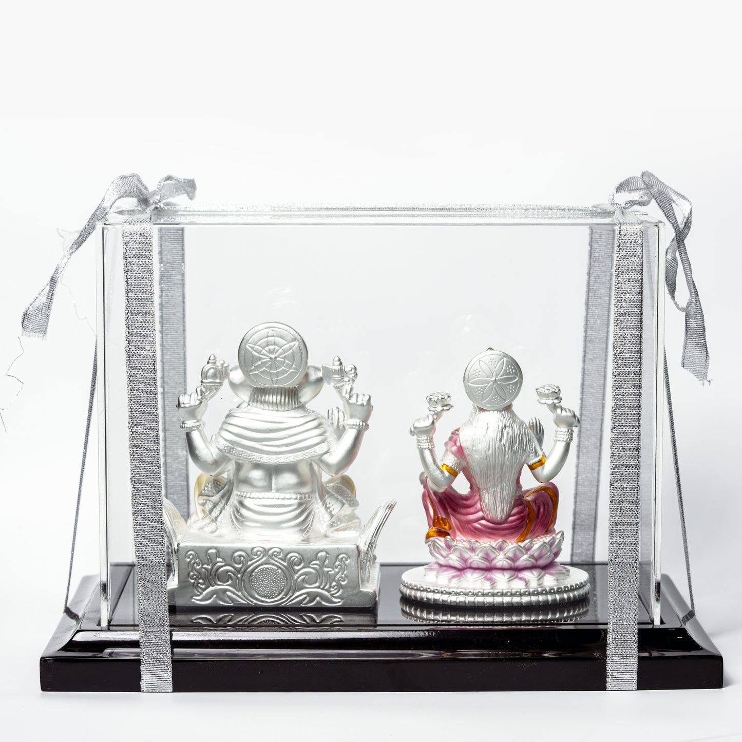 Lakshmi & Ganesh Idol Set with Premium Acrylic Display Case