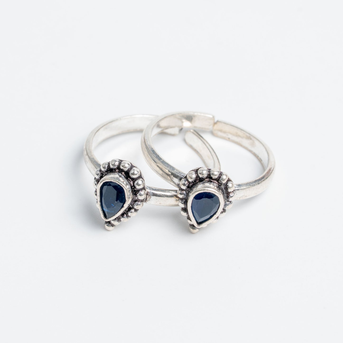Blue Stone Toe Ring (Pair)