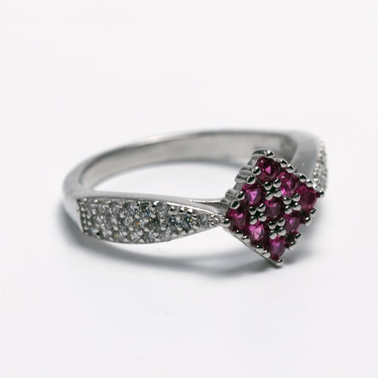 Rose Bloom Infinity Silver Ring