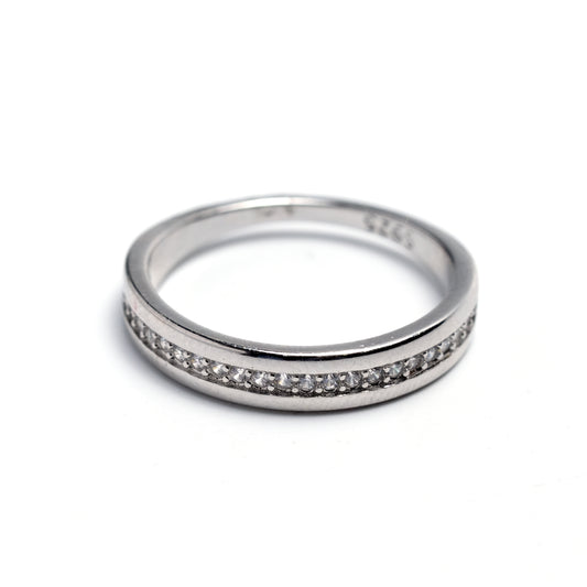 Classic Channel-Set Silver Band Ring