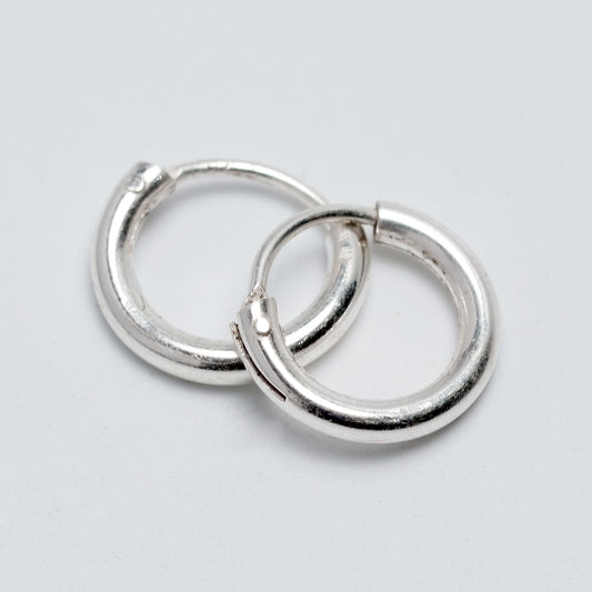 Classic Polished Silver Hoop Earrings