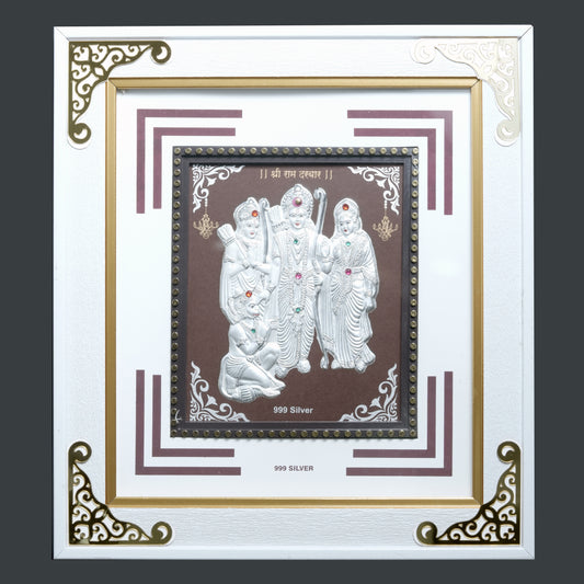 Ram Darbar Framed Wall Art – Lord Ram, Sita, Lakshman & Hanuman