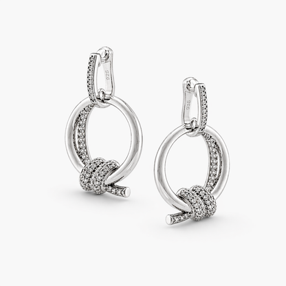 Knot Hoop Drop Earrings