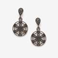 Oxidised Silver Floral Drop Earrings