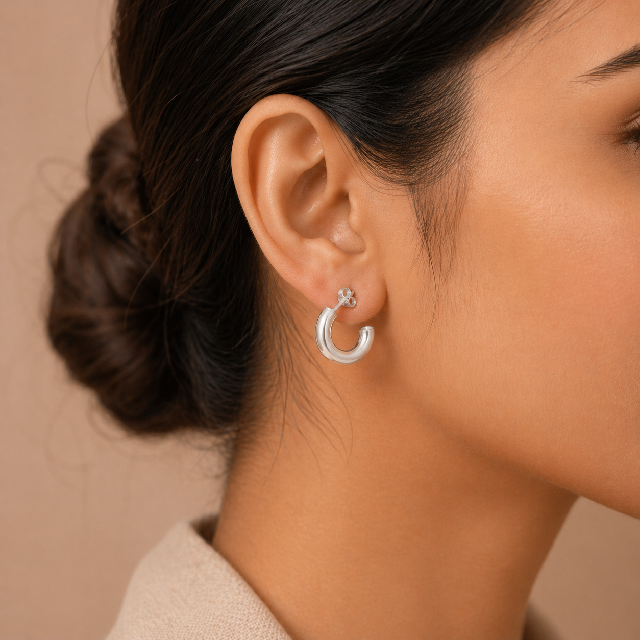925 Sterling Silver Minimal Hoop Earrings