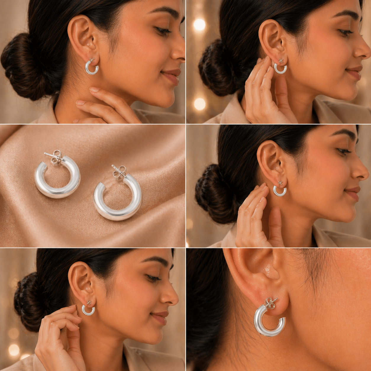925 Sterling Silver Minimal Hoop Earrings