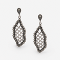 Vintage Oxidised Leaf Drop Earrings