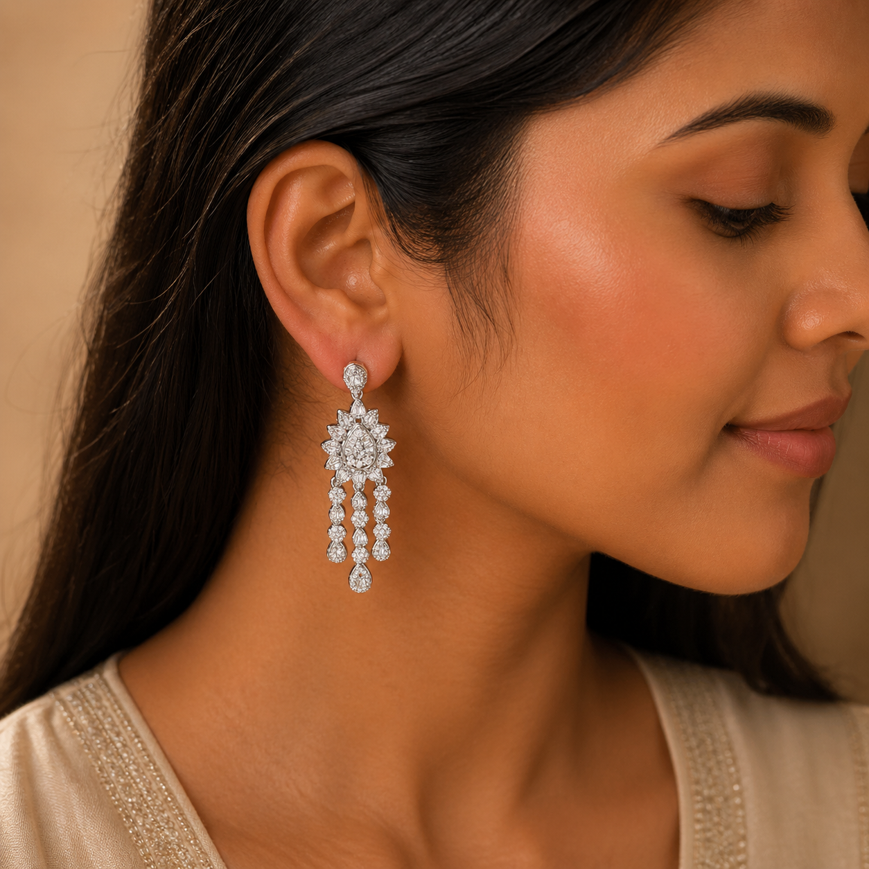 Luxury Crystal Chandelier Drop Earrings