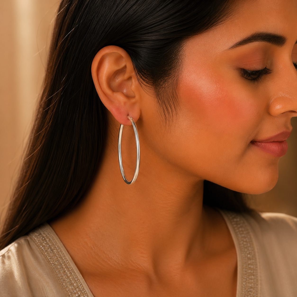 Classic Silver Hoop Earrings for Women