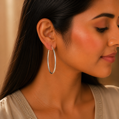 Classic Silver Hoop Earrings for Women