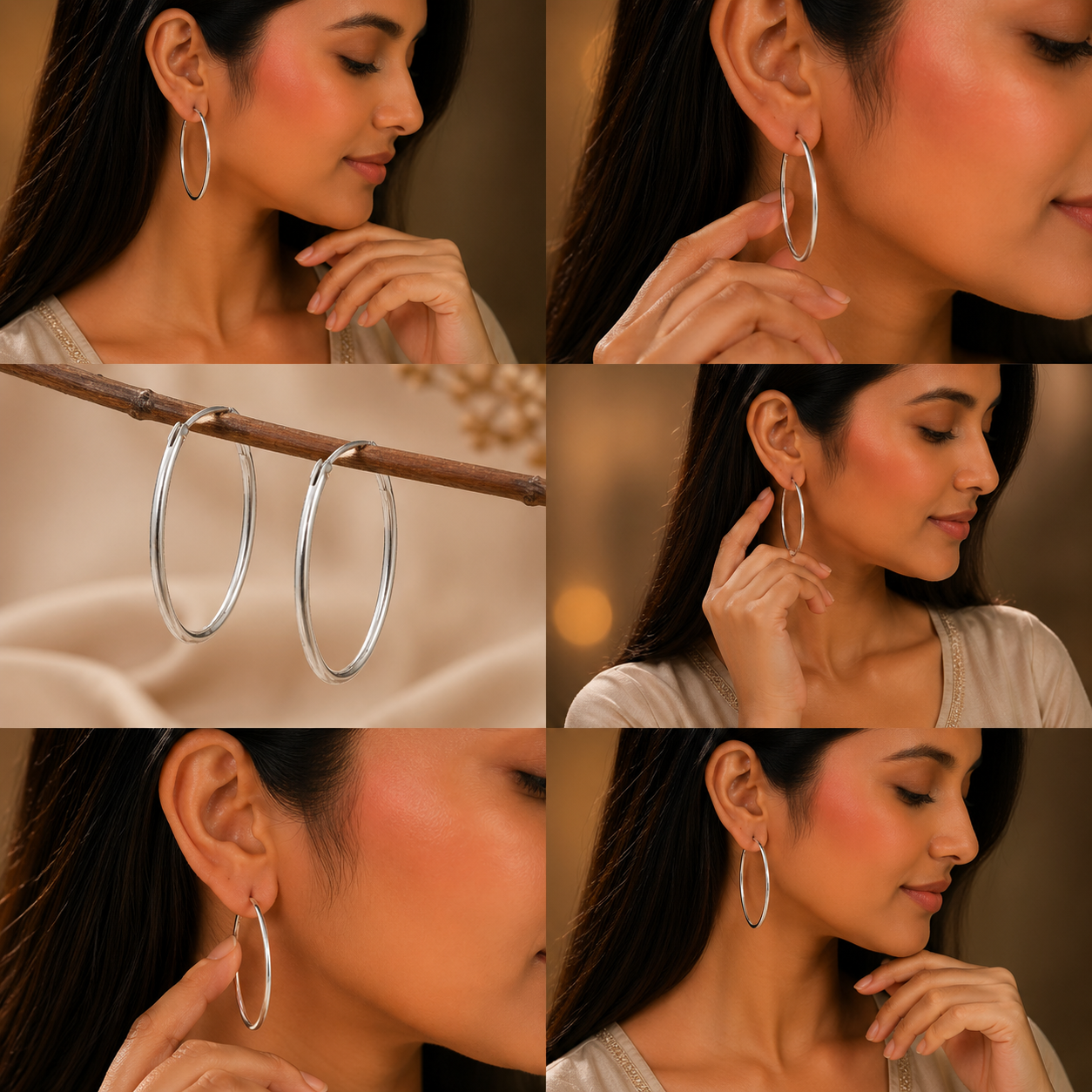 Classic Silver Hoop Earrings for Women