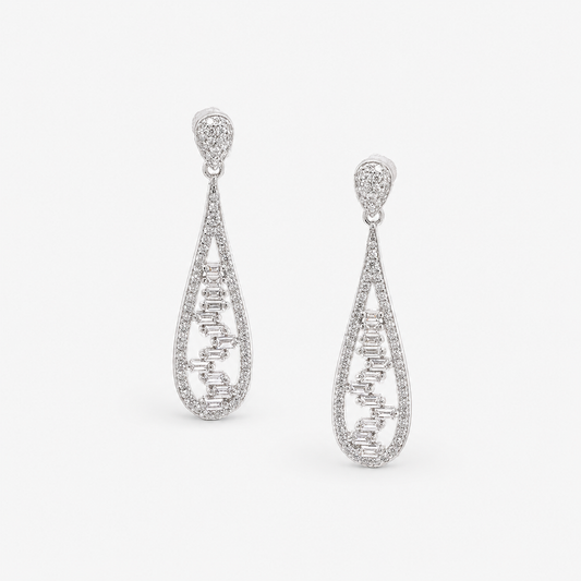 Luxury CZ Teardrop Dangle Earrings for Women