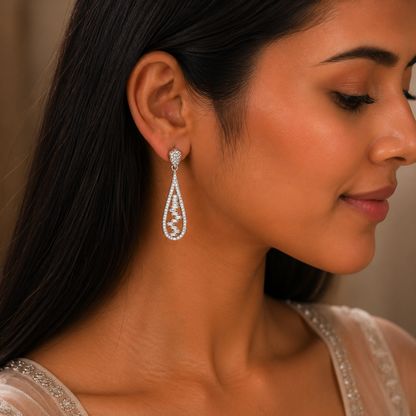 Luxury CZ Teardrop Dangle Earrings for Women