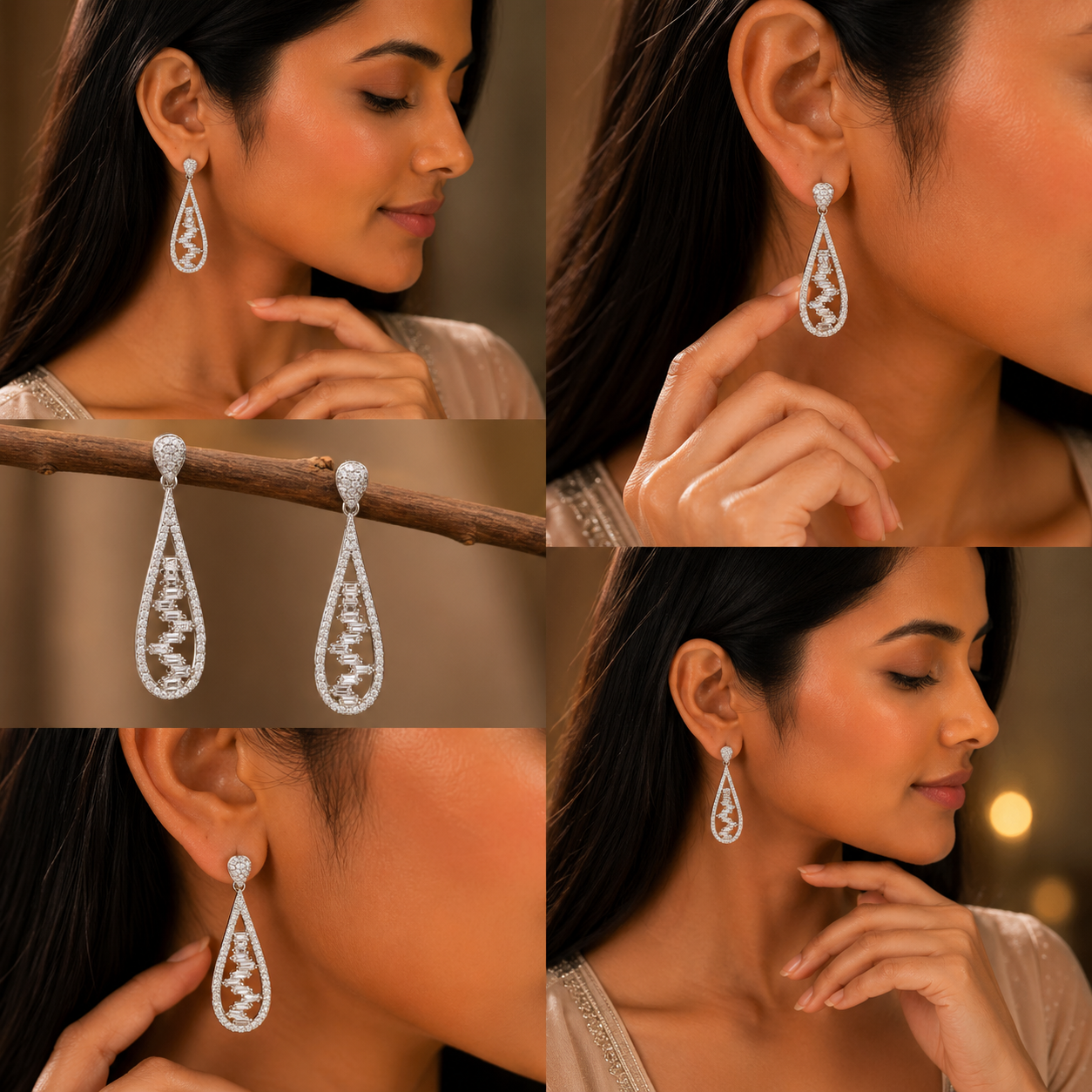 Luxury CZ Teardrop Dangle Earrings for Women