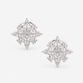 Sparkling CZ Floral Stud Earrings for Women