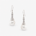 Elegant Pearl Drop Earrings with Crystal Accents for Women