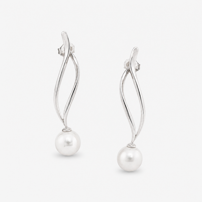 Minimal Pearl Drop Long Earrings for Women