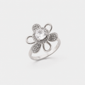 925 Sterling Silver Floral Sparkle Ring for Women