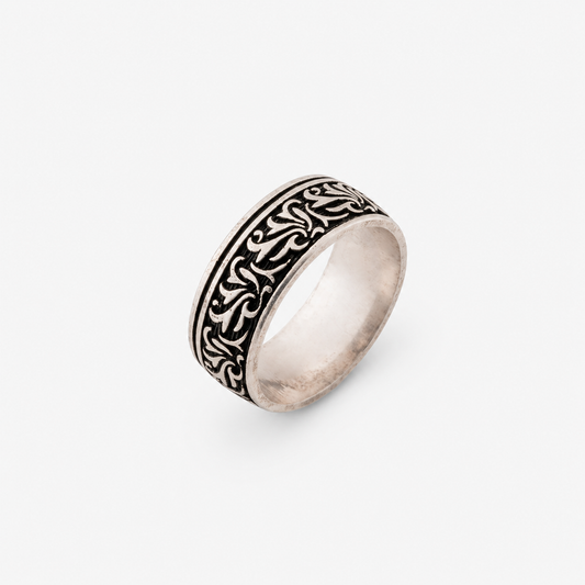 925 Sterling Silver Engraved Band Ring