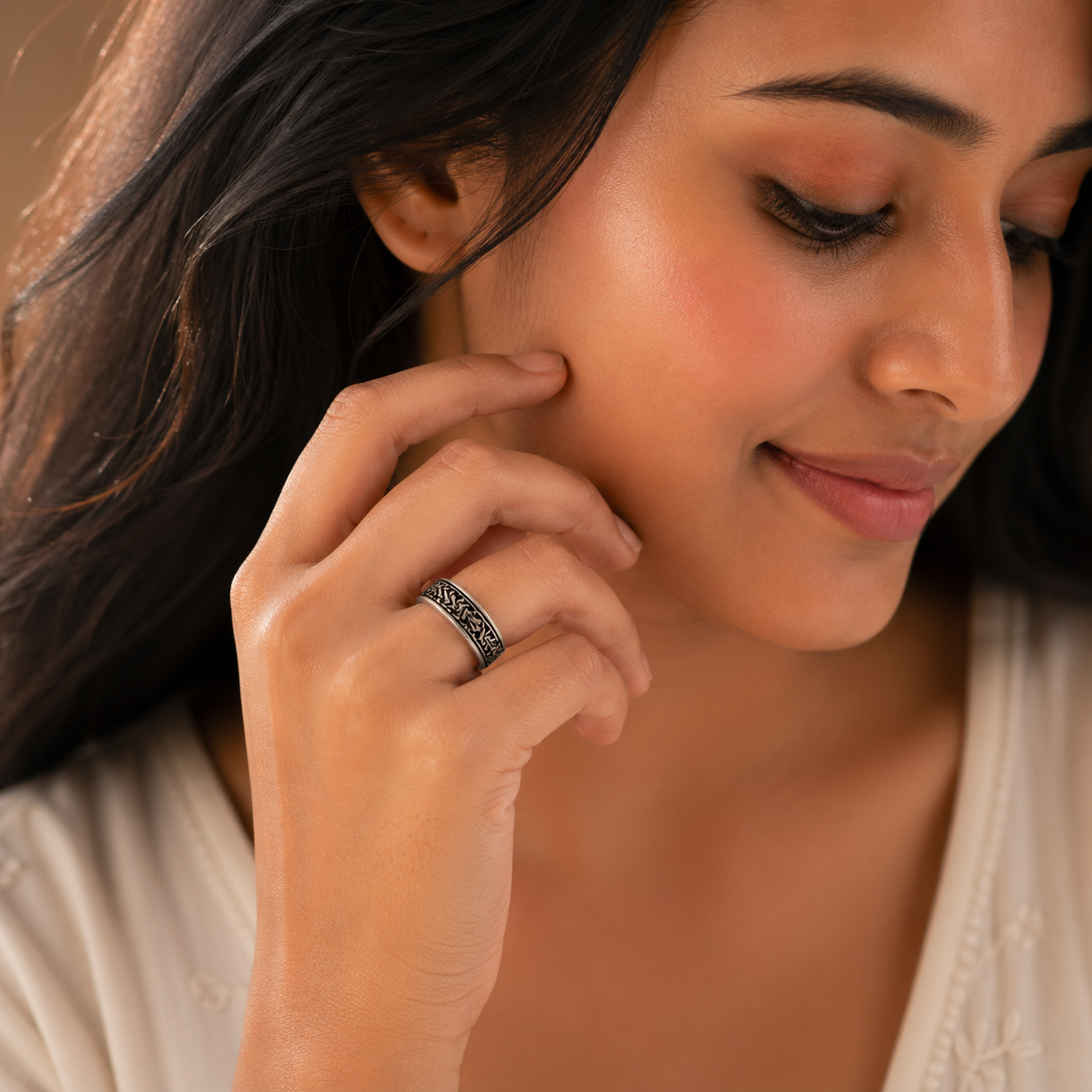925 Sterling Silver Engraved Band Ring