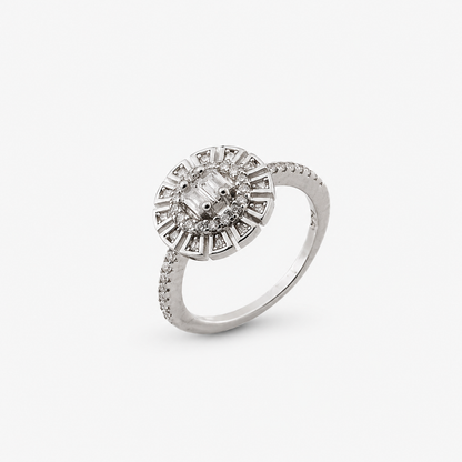 925 Sterling Silver Halo Sparkle Ring