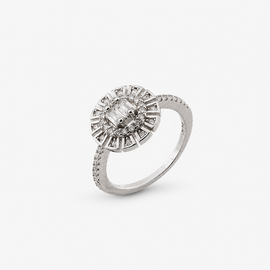 925 Sterling Silver Halo Sparkle Ring