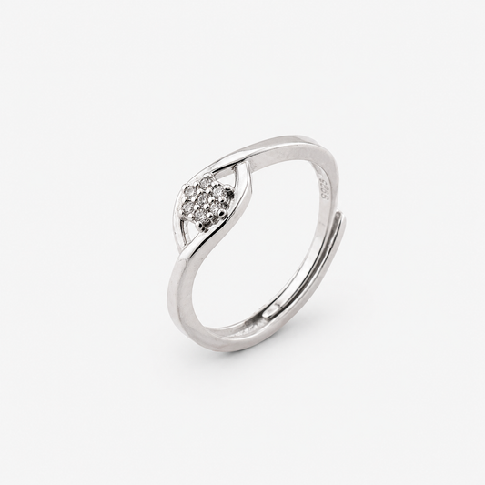 925 Sterling Silver Minimal Floral Ring