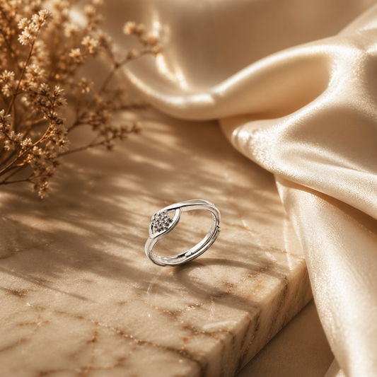 925 Sterling Silver Minimal Floral Ring