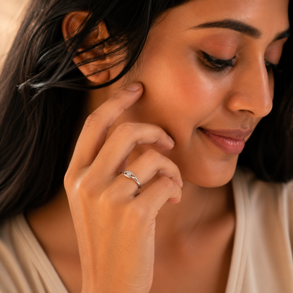 925 Sterling Silver Minimal Floral Ring