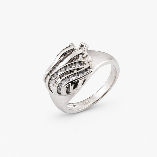 925 Sterling Silver Contemporary Statement Ring