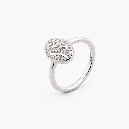 925 Sterling Silver Elegant Swirl Ring