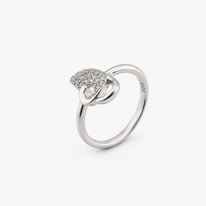 925 Sterling Silver Heart Knot Ring