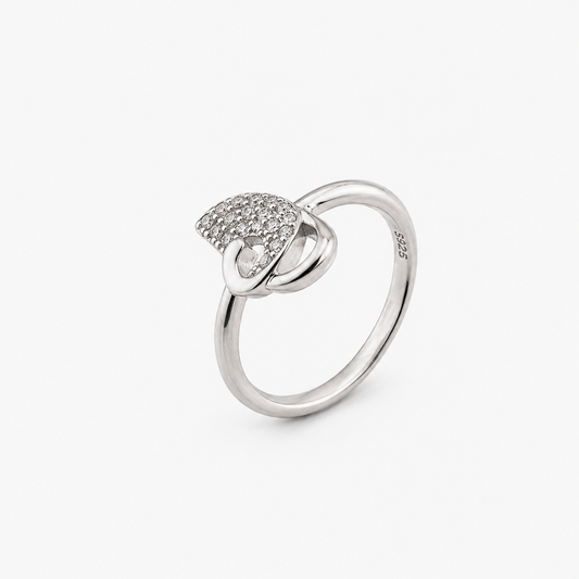 925 Sterling Silver Heart Knot Ring