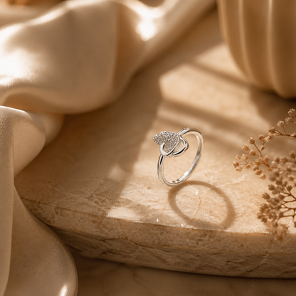 925 Sterling Silver Heart Knot Ring