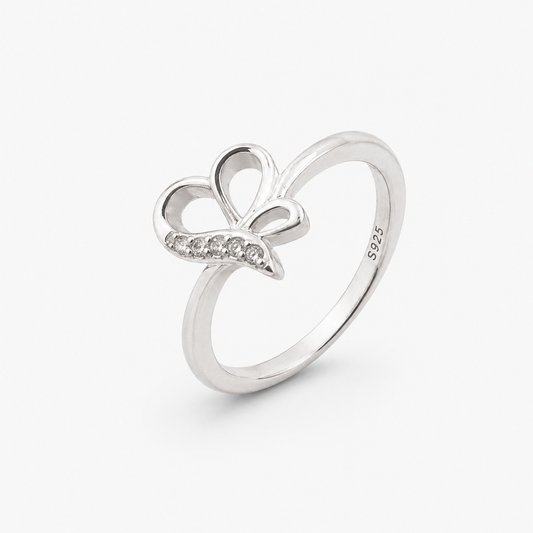 925 Sterling Silver Butterfly Bow Ring