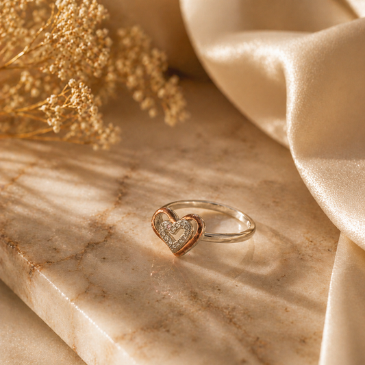 925 Sterling Silver Heart Love Ring