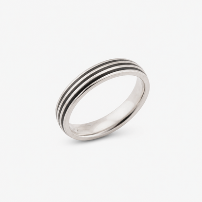 925 Sterling Silver Minimal Groove Band Ring
