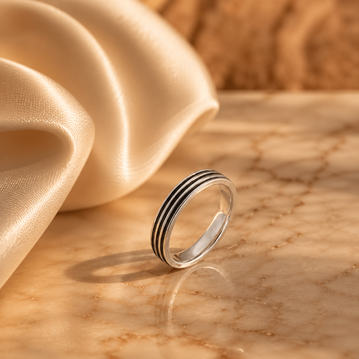 925 Sterling Silver Minimal Groove Band Ring