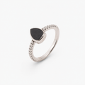 925 Sterling Silver Black Stone Minimal Ring