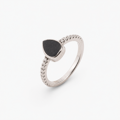 925 Sterling Silver Black Stone Minimal Ring
