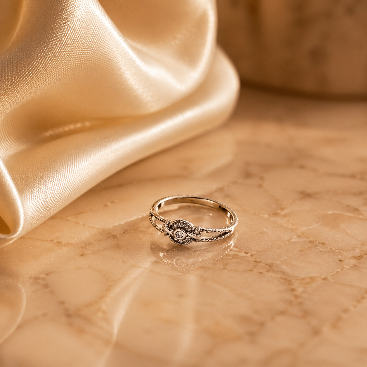 Elegant Silver Infinity Charm Ring for Women